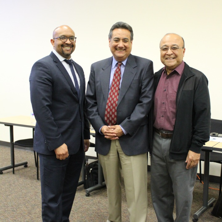 Past superintendents Garth Lewis (left), Jesse Ortiz (middle) and Jorge Ayala (right)